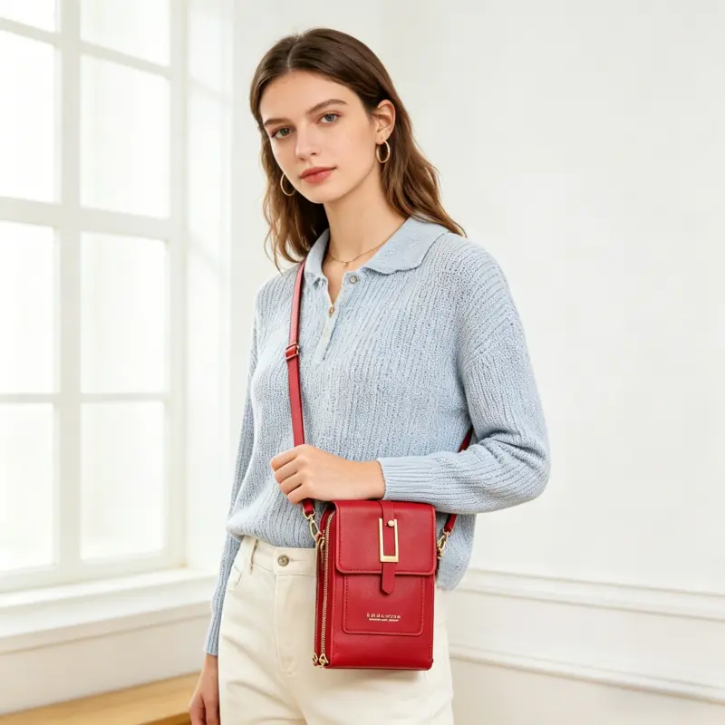 Women’s Mini Crossbody Wallet Phone Bag, Multi-Compartment Cell Phone Purse with Card Holder, Slim Sling Shoulder Bag for Daily Use ﻿