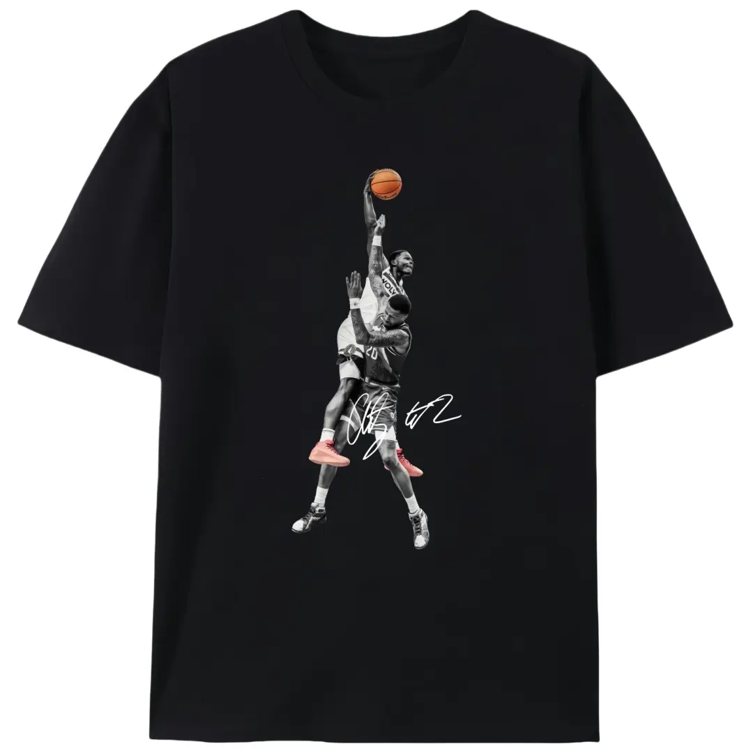 Men's Dunk Knit Short-Sleeve Cotton T-Shirt - Unisex Round Neck, Stretch Fabric, Fitted Cut, Heat Print Design, Vintage Sports Streetwear Top, Halloween Gift for Basketball Fans