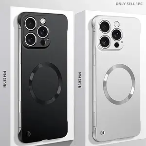 Ultra Thin Matte PC Frameless Protective Phone Case Cover for iPhone 17 Pro Max 16 Pro Max 15 14 13 12 Pro Max 17 Air Magnetic Wireless Charging