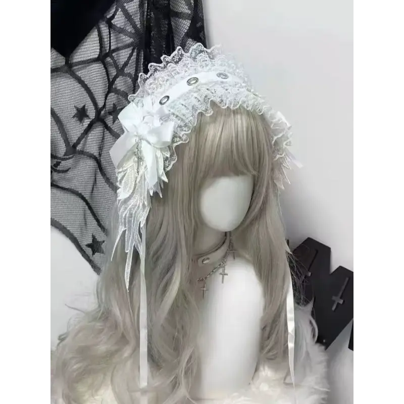 Punk Gothic Fashion Headband with Dark Angel Wings, Feather Lolita Hair Style Accessory for Women's Cosplay Parties, Fashion Headbands, Angel Wing Graphic Headbands