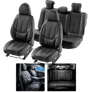 VEVOR Seat Covers, TikTokShopBlackFriday, Universal Car Seat Covers Full Set Seats, Front and Rear Seat, 13pcs Faux Leather Seat Cover, Full Enclosed Design, Detachable Headrest and Airbag Compatible, for Most Car SUV Truck
