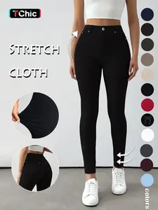 GILIPUR Y2K Women's Plain Pocket Button Leggings, Casual Comfy Skinny Pants for Yoga Gym Workout, Stretchable athletic pants with a button fly design, Fitness Yoga Pants, Ladies Bottoms for Fall & Winter#DateNightOOTD#ComfyValentineFit#CuteAndCasualVday