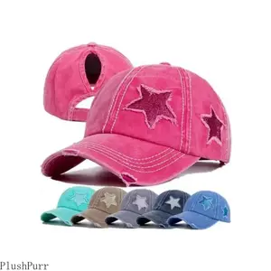 Star Decor Adjustable Baseball Cap Unisex Sun Protection Hat Breathable Polyester Design Casual Outdoor Sports Accessory for Daily Wear Travel and Leisure TikTokShopBlackFriday