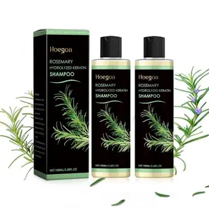 HOEGOA Rosemary Hair Growth Shampoo with Hydrolyzed Keratin for Thickening & Strengthening Thinning Hair 3.4oz Organic Treatment for Women & Men
