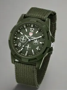 Men Watches Casual Round Dial Military Quartz Sport Wristwatch Nylon Band Male Clock Watch Relogio Masculino