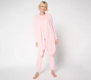 Modern Soul Soothing Knit Jersey Waterfall Long Sleeve Wrap