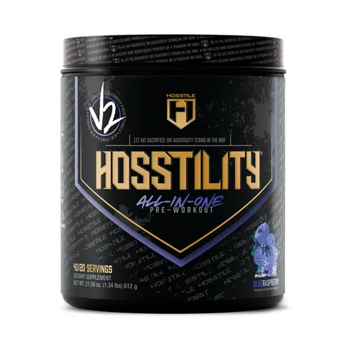 HOSSTILE Hosstility V2 All-in-One Pre Workout Powder – 40 Servings, Enhance Muscle Pump, Energy & Focus for Gym & Fitness Workouts Fitness Supplements Muscle Boost, Supplement, Dietary