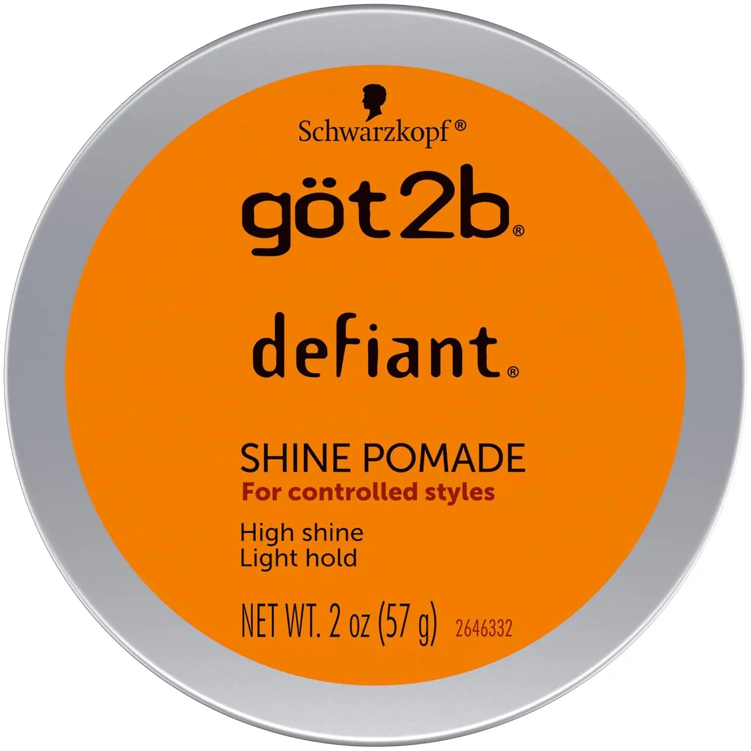 got2b Defiant Shine Pomade, Daily High-Shine Styling Paste for Texture & Light Hold, Hydrating Formula for Short to Medium Hair, Unisex, 2 Fl Oz, Slick Back Hairstyles