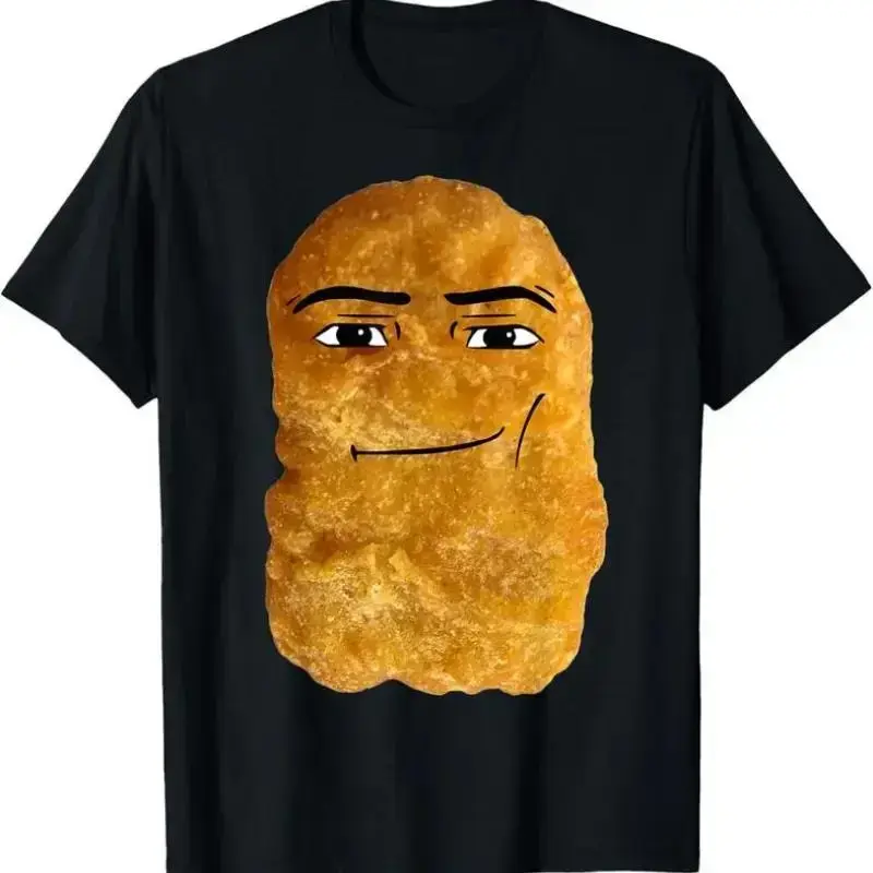 Men's 100% Cotton Chicken Nugget Meme T-Shirt, Oversized Short-Sleeve Soft Casual Tops (B512), Classic