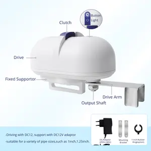 Smart Water Valve, WiFi Water Shutoff Valve Works with Alexa & Google Voice Control Smart Life App Control, Remote Water ShutOff Valve, Easy Install on 1/2" to 1" in Pipe (WiFi Version)