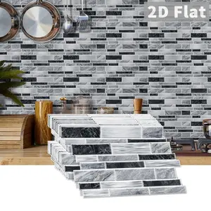 (12pcs/24pcs/48pcs) Peel-And-Stick Wall Tiles, Self Adhesive Tiles, PVC Waterproof Oil-Proof Tiles, Home Decor, Kitchen Bathroom Decoration, Kitchen Bathroom Countertop Decorative Stickers