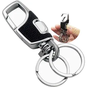 Unisex Heavy-Duty Car Keychain (with 2 Extra Key Rings and Gift Box)