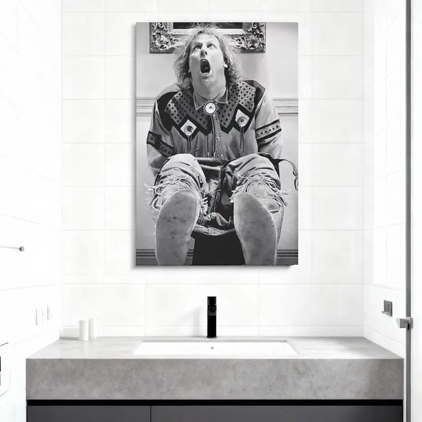 Humorous Black and White "Dumb and Dumber" Frameless Wood Canvas Poster, Artistic Home Decor Ornaments, Living Room Wall Art Gift for Home Supplies Enthusiasts
