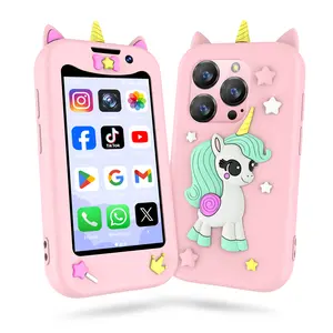 SOYES Kids Phone for Girls, Toddler Phone for Age 3 and Above, Mini Phone with Dual Camra/HD Touch Screen/App Download/Music Player/GPS,Christmas Birthday Gifts Mini Smartphone for Kids .2.4GHz WiFi supported, NO SIM Support.