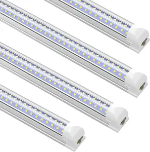 (Pack of 4) LED Tube Lights T8 Integrated Single Fixture, 5FT, 36W, 6000K, 3600LM Utility Shop Light, V Shape High Output Led Ceiling Light for Garage, Warehouse, Basement, Plug and Play