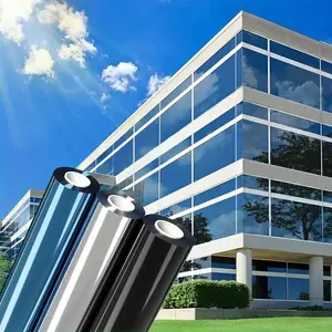 A roll of one-way window film, suitable for home use sunshade insulation privacy film, reflective mirror electrostatic adsorption glass doors and windows covered with black silver Window Privacy Films