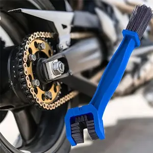 Motorcycle Chain Cleaning Brush, 10 Inch Blue Plastic & Nylon Bristles, Triple Fiber Design, Ideal for Motorcycles, Bikes, E-Vehicles