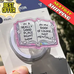 In A Really Good Place MagSafe Phone Grip: Bookish Magnetic Phone Holder, Cute Grip for Phone or Kindle, Introvert Booktok, Ideal Gift