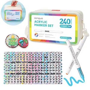 Acrylic Paint Markers, Handbags Styles(With Storage Base) Soft Brush Tip Acrylic Paint Pens for Paper, Rock Painting, Glass, Mugs, Fabric, Water Based Drawing Marker Set, Acrylic Painter Ink