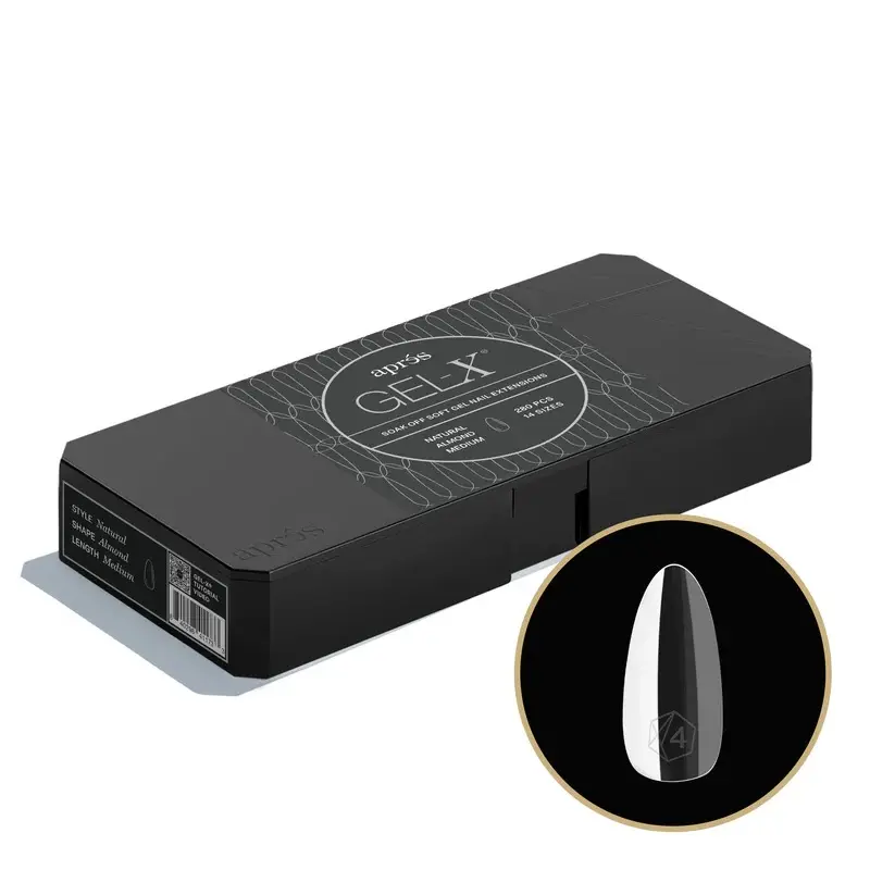 APRÉS Gel-X Natural Almond Medium Boxed Nail Extension Tips (280pcs) - Salon Quality, Strong Long Wear, DIY At-Home Kit, Half Sizes, Soft Gel, Non-Acrylic, UV Soak-Off Extensions, Salon Quality Nails, Diy Nails At Home