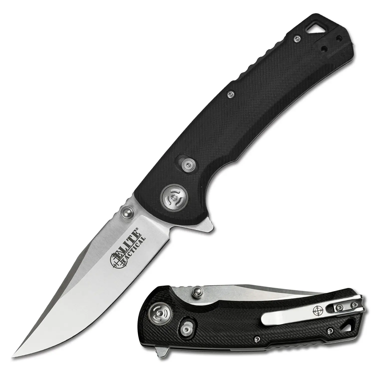 Elite Tactical Chaser Folding Pocket Knife, 3.25" D2 Steel Blade, G10 Handle, Ball Bearing Pivot System with Index Flipper, Reversible Deep Carry Clip, Compact EDC Outdoor Gear, Ambidextrous Lock, Quick Open, Unisex, One Handed Pocket Knives