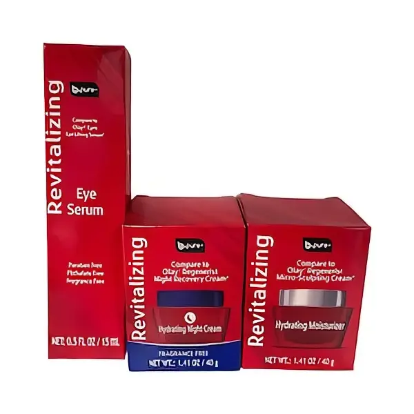Revitalizing 3-Piece Skincare Set - Moisturizer, Eye Serum, Night Cream for Daily Hydration & Nighttime Moisturizing
