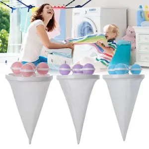 3pcs Floating Hair Filtering Mesh For Washing Machine Cleaning Machine Pet Fur Hair Removal Trap Mesh Dirty Collect Bag Laundry Ball