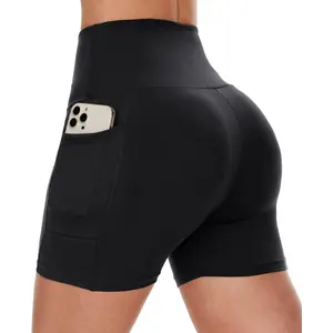 Shorts Women with Pockets - 3"/5"/8" High Waisted Workout Spandex Tummy Control Gym Running Yoga Shorts