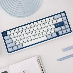 Minilo65% Bluebell/Latte Mechanical Keyboard Kailh Prestige Silent Switch Tri-mode&Hot-swap RGB