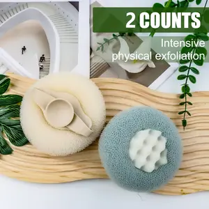 2 Counts Bath Sponge Body Brush,Exfoliating Body Scrubber Mesh Balls,Bath Loofah Sponge Brush to Scrub The Body and Enjoy The Shower-2 Pack Random Colors