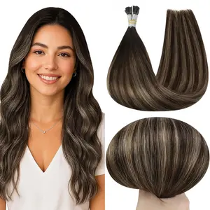 Full Shine Straight Blonde I-Tip Pre-Bonded Human Hair Extensions 16-22 Inch Italian Keratin Heat-Resistant Natural Look