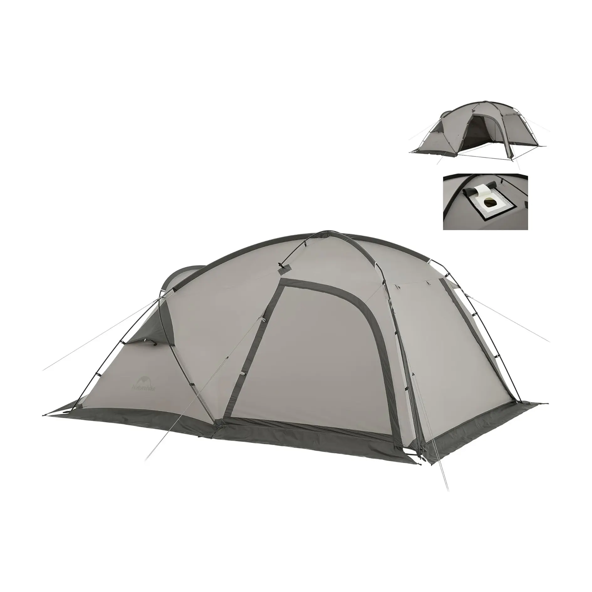 Naturehike Massif Hot Tent with Stove Jack, 4 Season Tent, 1/2/4 Person Camping Tent, UPF50+ Waterproof Windproof Winter Tent with Room and Hall FathersDayGift