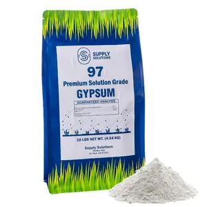 Supply Solutions 97% Pure Solution Grade Gypsum 10lbs - Fast Acting Gypsum for Soil Improvement, Organic Calcium Sulfate Dihydrate for Root Growth & Mushroom Cultivation
