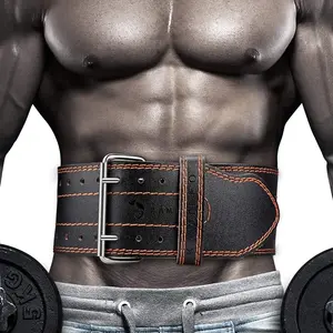 Lifting Belt, Weight Lifting Leather Belt with Prong Buckle for Men and Women, Stabilizing Lower