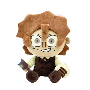 Rody Dead Plate Surrounding Brown Curly Hair Boy Plush Doll Spoof Puppet Gift for Friend