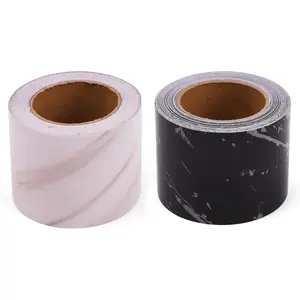 2 PCS Mirror Frame Peel and Stick, Black Whit PVC Waterproof Mirror Trim for Border