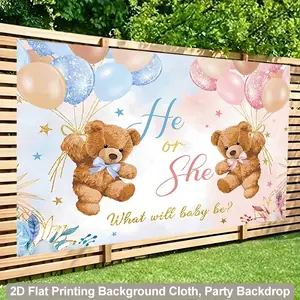 1pc 2D Flat Gender-revealing party decorations pattern Party Banner, Party Decorations Banners, Holiday Decoration, Party Background Theme, Suitable for Birthday Parties, Photography, Weddings, Party Decorations, Holiday Gifts, 1224CYJ
