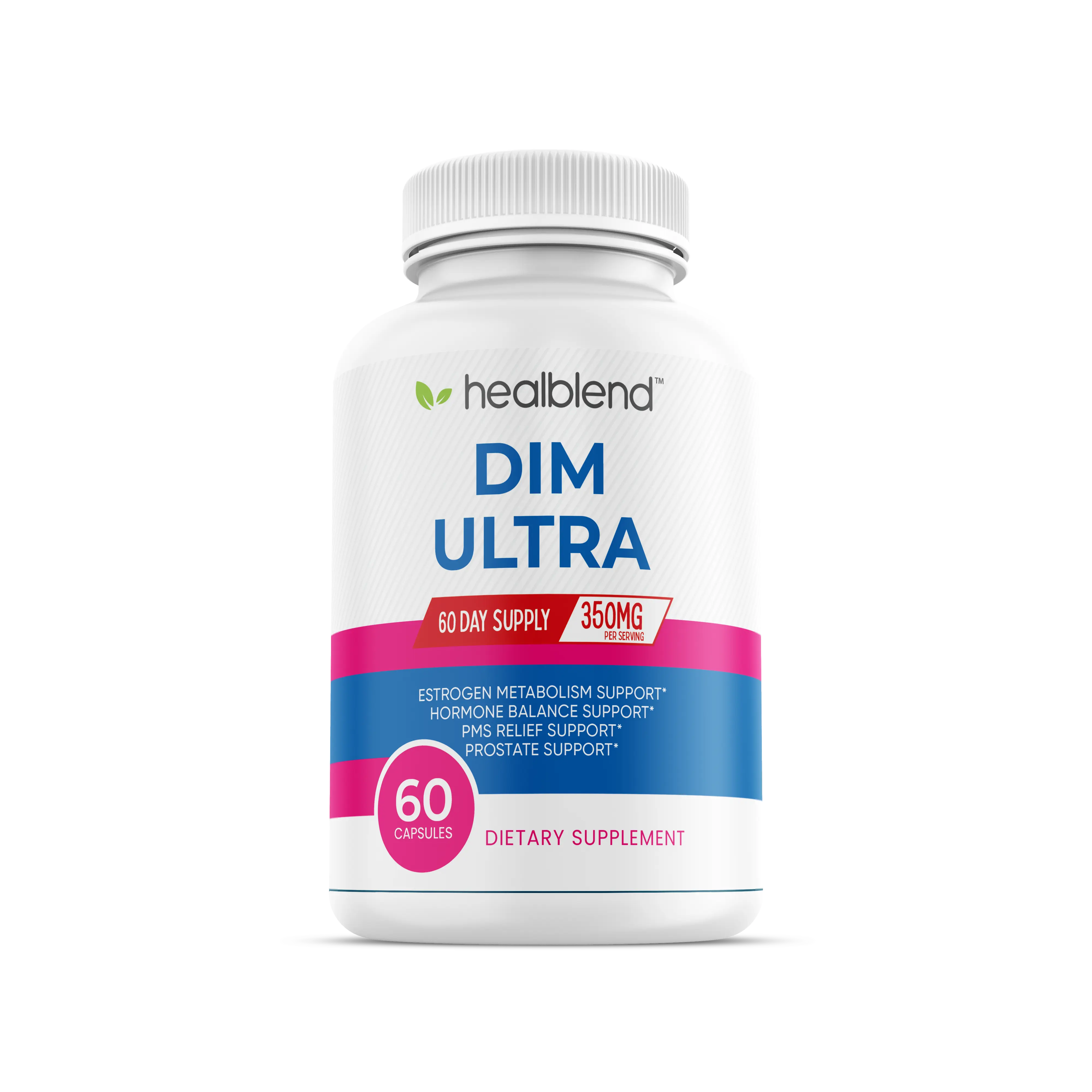 Healblend DIM Ultra 350mg Natural Dietary Vitamin Supplement with BioPerine - Hormone Balance, Estrogen Support, PMS & Menopause Relief - 60 Veg Capsules