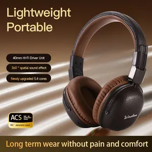 Yue Cui Retro Classic Wireless Over-Ear Bluetooth Headphones Bass Noise Cancelling Long Battery 5.4 Wireless Chargeable Headphones