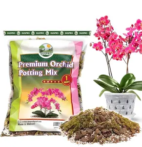 DUSPRO Orchid Potting Mix for Repotting with Moss Pine Bark Mulch Perlite Stone & Coco Peat Natural Ingredients, Orchid Bark Potting Mix, Orchid Repotting Kit Drainage Indoor Potting Medium Great 1QT