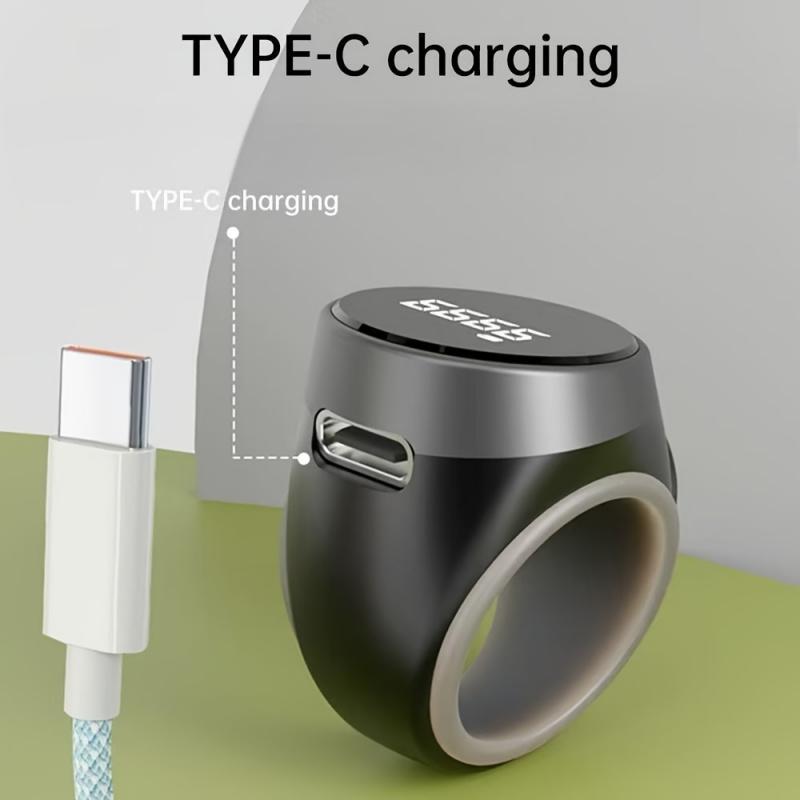 OLED Display Counting Ring, Tasbih, Featuring a Skin-Friendly Adjustable Silicone Ring, Easy to Operate And Convenient to Use, Equipped with a TYPE-C Charging Interface for Easy Battery Life, Suitable for Prayer Counting