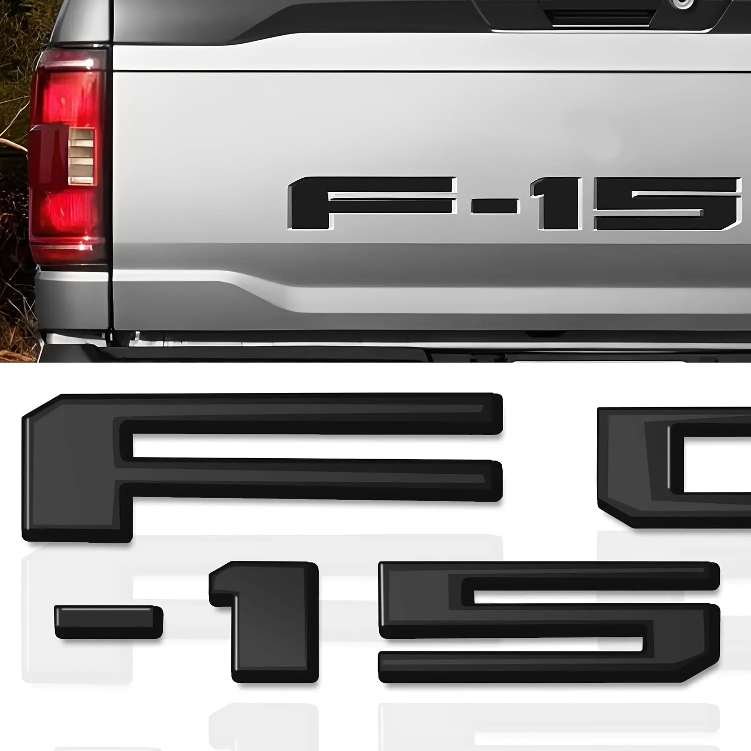 3D Matte Black Water Resistant Tailgate Letters Decal for Ford F150 2021-2023, Aftermarket Truck Exterior Accessories, Sticker Decal Signs for Vehicle Decoration, Car Decal