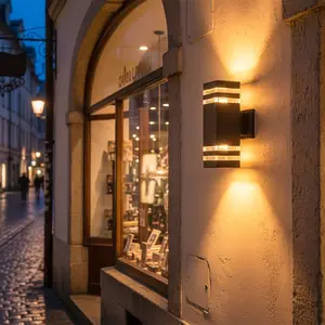 E27 Outdoor Area Lighting, Outdoor Landscape Lights, Square Dual Head Up-Down Light, Commercial Street Wall Mount Lamp, Ip44 Exterior Light, Outdoor Lights Lamps, Home Porch Garage