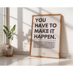 Minimalistic Motivational Poster - Inspiring Quote Art For Home & Office Decor