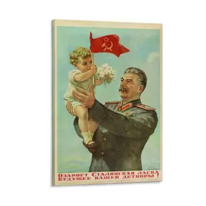 Vintage Posters Stalin Soviet Propaganda Posters Stalin's Kindness Illuminates The Future of Our Children Decor Print