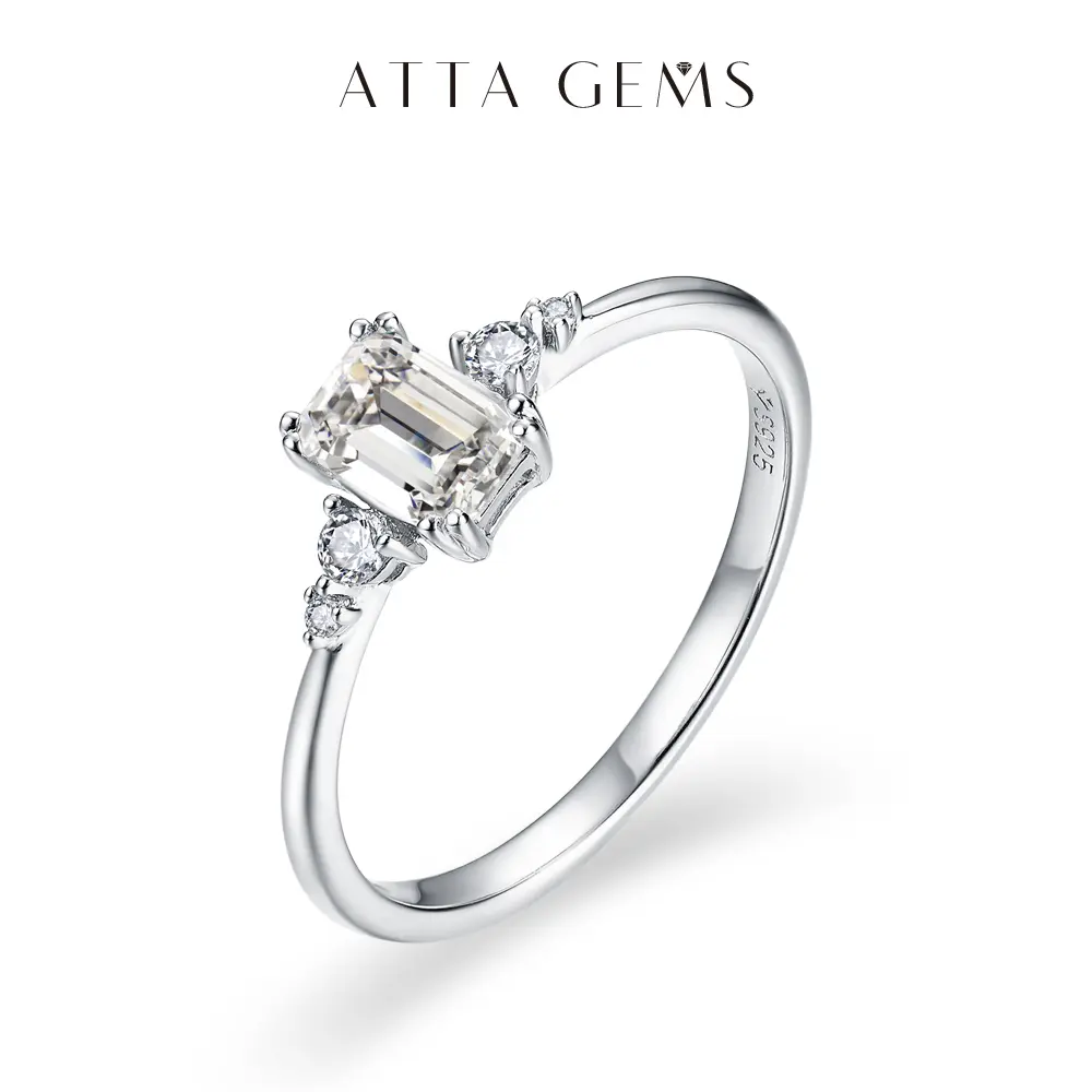 ATTAGEMS Artificial Moissanite & Morgan Spinel Prong-Set Ring, Women's Non-Tarnish Solitaire Engagement Ring, Daily Wear Wedding Jewelry R114, Solitaire Engagement Rings summerwins,summerwins