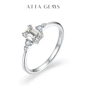 ATTAGEMS Artificial Moissanite & Morgan Spinel Prong-Set Ring, Women's Non-Tarnish Solitaire Engagement Ring, Daily Wear Wedding Jewelry R114, Solitaire Engagement Rings summerwins,summerwins