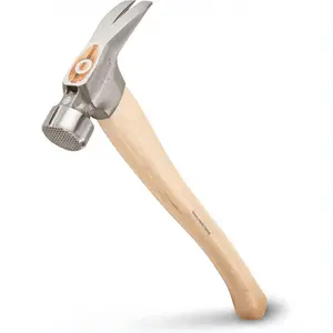Strike California Framing Hammer - 25 oz Straight Rip Claw with Milled Face & Hickory Wood Handle - MRW25LM