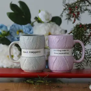 Funny Knit Ceramic Coffee Mug 425ML, Novelty Teacup Gift for Men and Women, Perfect for Birthdays Mother’s Day Weddings and More