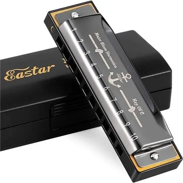 Eastar Major Blues Harmonica, 10 Holes C Key Beginner Harmonica for Kids Children Adults Students, with Hard Case and Cloth, Black Eastar Major Blues Harmonica, 10 Holes C Key Beginner Harmonica for Kids Children Adults Students, with Hard Case and Cloth, Black
